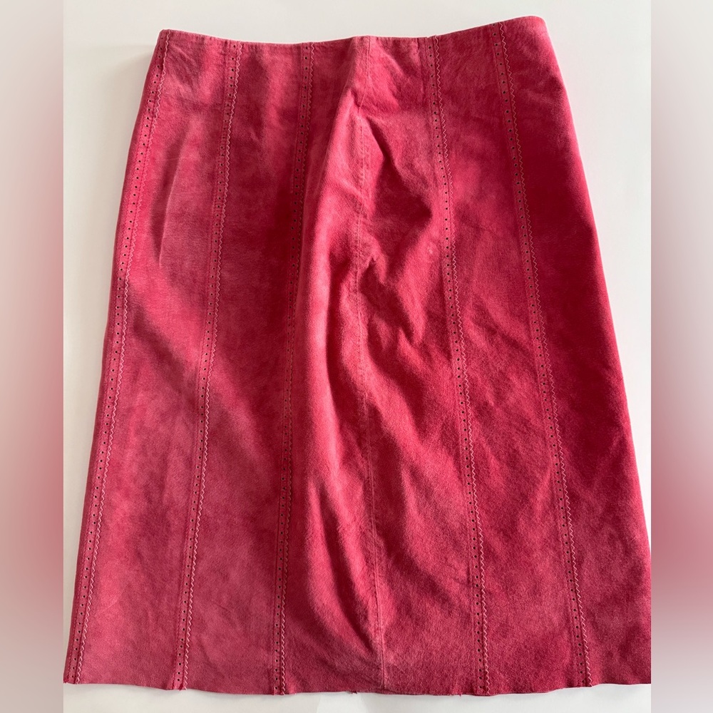 Vintage Think Tank pink suede pencil skirt women’s size 2